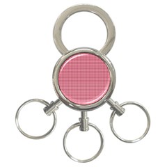 Red Gingham Check 3-ring Key Chain by artworkshop