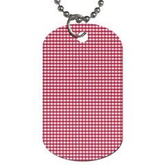 Red Gingham Check Dog Tag (two Sides) by artworkshop