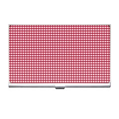 Red Gingham Check Business Card Holder by artworkshop