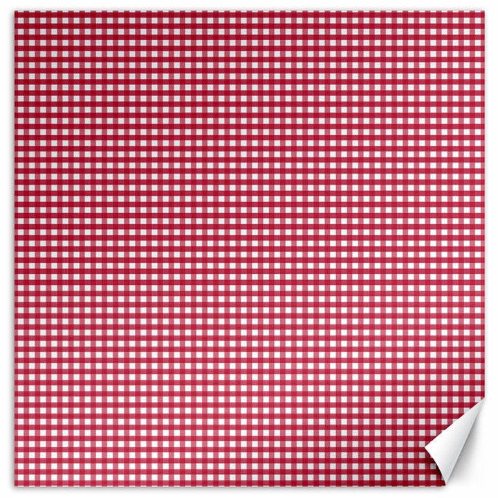 Red Gingham Check Canvas 16  x 16 