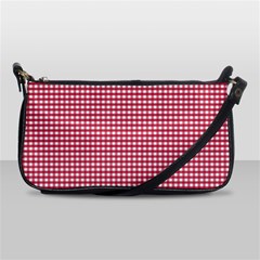 Red Gingham Check Shoulder Clutch Bag by artworkshop