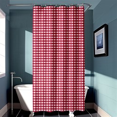 Red Gingham Check Shower Curtain 36  X 72  (stall)  by artworkshop