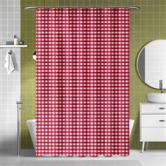 Red Gingham Check Shower Curtain 48  X 72  (small)  by artworkshop