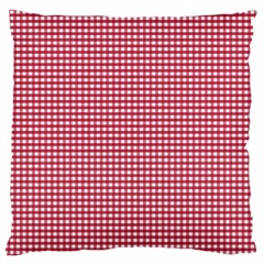 Red Gingham Check Large Cushion Case (one Side) by artworkshop