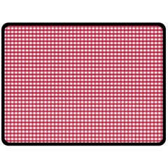 Red Gingham Check Double Sided Fleece Blanket (large)  by artworkshop