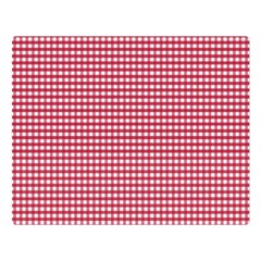 Red Gingham Check Double Sided Flano Blanket (large)  by artworkshop