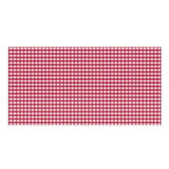 Red Gingham Check Satin Shawl 45  X 80  by artworkshop