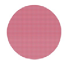 Red Gingham Check Mini Round Pill Box by artworkshop