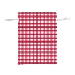 Red Gingham Check Lightweight Drawstring Pouch (m) by artworkshop