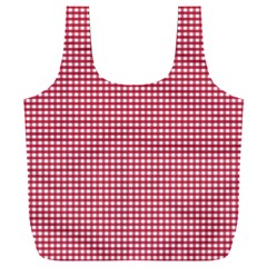 Red Gingham Check Full Print Recycle Bag (xxl) by artworkshop