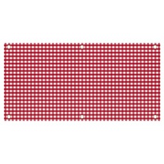 Red Gingham Check Banner And Sign 4  X 2  by artworkshop