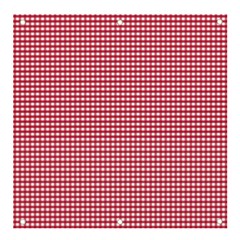 Red Gingham Check Banner And Sign 4  X 4  by artworkshop