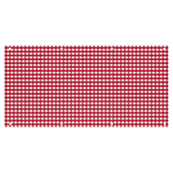 Red Gingham Check Banner and Sign 8  x 4 