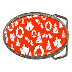 Orange  Card Christmas December Belt Buckles by artworkshop