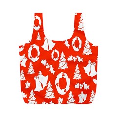 Orange  Card Christmas December Full Print Recycle Bag (m) by artworkshop