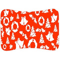 Orange  Card Christmas December Velour Seat Head Rest Cushion by artworkshop