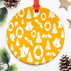 Orang Card Christmas Round Ornament (two Sides)