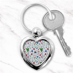 New Year Christmas Winter Watercolor Key Chain (heart) by artworkshop