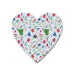 New Year Christmas Winter Watercolor Heart Magnet by artworkshop