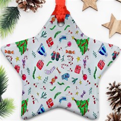 New Year Christmas Winter Watercolor Star Ornament (two Sides) by artworkshop