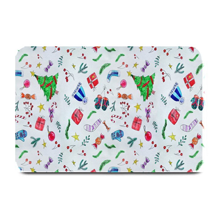 New Year Christmas Winter Watercolor Plate Mats