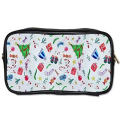 New Year Christmas Winter Watercolor Toiletries Bag (one Side) by artworkshop