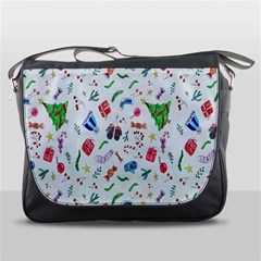 New Year Christmas Winter Watercolor Messenger Bag by artworkshop