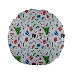 New Year Christmas Winter Watercolor Standard 15  Premium Flano Round Cushions Back