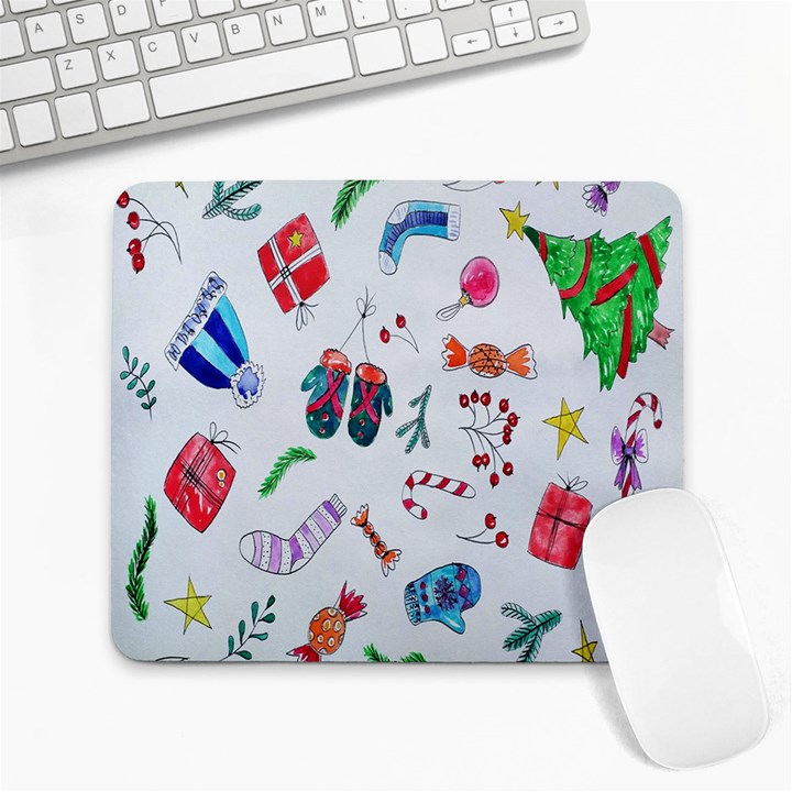 New Year Christmas Sketch Gifts Large Mousepads