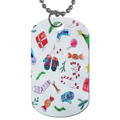 New Year Christmas Sketch Gifts Dog Tag (one Side) by artworkshop