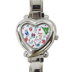 New Year Christmas Sketch Gifts Heart Italian Charm Watch by artworkshop