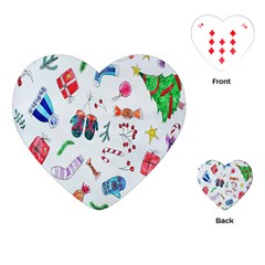 New Year Christmas Sketch Gifts Playing Cards Single Design (heart)