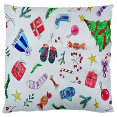 New Year Christmas Sketch Gifts Large Cushion Case (one Side) by artworkshop