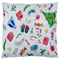 New Year Christmas Sketch Gifts Standard Flano Cushion Case (one Side) by artworkshop