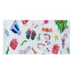 New Year Christmas Sketch Gifts Satin Shawl 45  x 80  Front