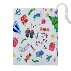 New Year Christmas Sketch Gifts Drawstring Pouch (5xl) by artworkshop