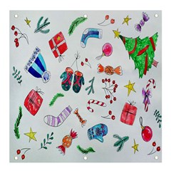 New Year Christmas Sketch Gifts Banner And Sign 4  X 4 