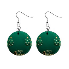 Merry Christmas Holiday Mini Button Earrings by artworkshop