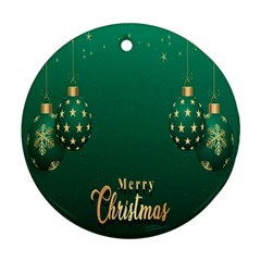 Merry Christmas Holiday Round Ornament (two Sides) by artworkshop