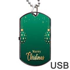 Merry Christmas Holiday Dog Tag Usb Flash (two Sides) by artworkshop