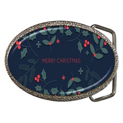 Merry Christmas  Frame Flora Belt Buckles by artworkshop