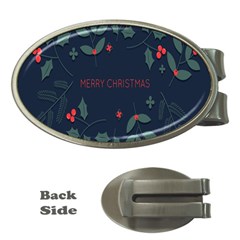 Merry Christmas  Frame Flora Money Clips (oval)  by artworkshop