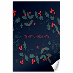 Merry Christmas  Frame Flora Canvas 24  X 36  by artworkshop