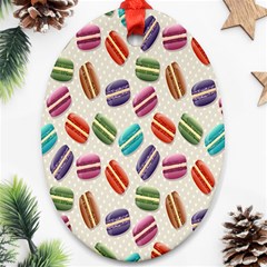 Macaron Macaroon Stylized Macaron Design Repetition Ornament (oval) by artworkshop