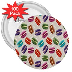 Macaron Macaroon Stylized Macaron Design Repetition 3  Buttons (100 Pack)  by artworkshop