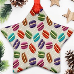 Macaron Macaroon Stylized Macaron Design Repetition Star Ornament (two Sides) by artworkshop