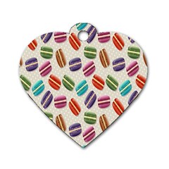 Macaron Macaroon Stylized Macaron Design Repetition Dog Tag Heart (one Side) by artworkshop