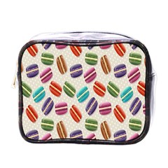 Macaron Macaroon Stylized Macaron Design Repetition Mini Toiletries Bag (one Side) by artworkshop