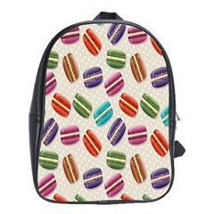 Macaron Macaroon Stylized Macaron Design Repetition School Bag (xl) by artworkshop