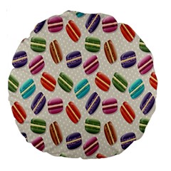 Macaron Macaroon Stylized Macaron Design Repetition Large 18  Premium Round Cushions by artworkshop